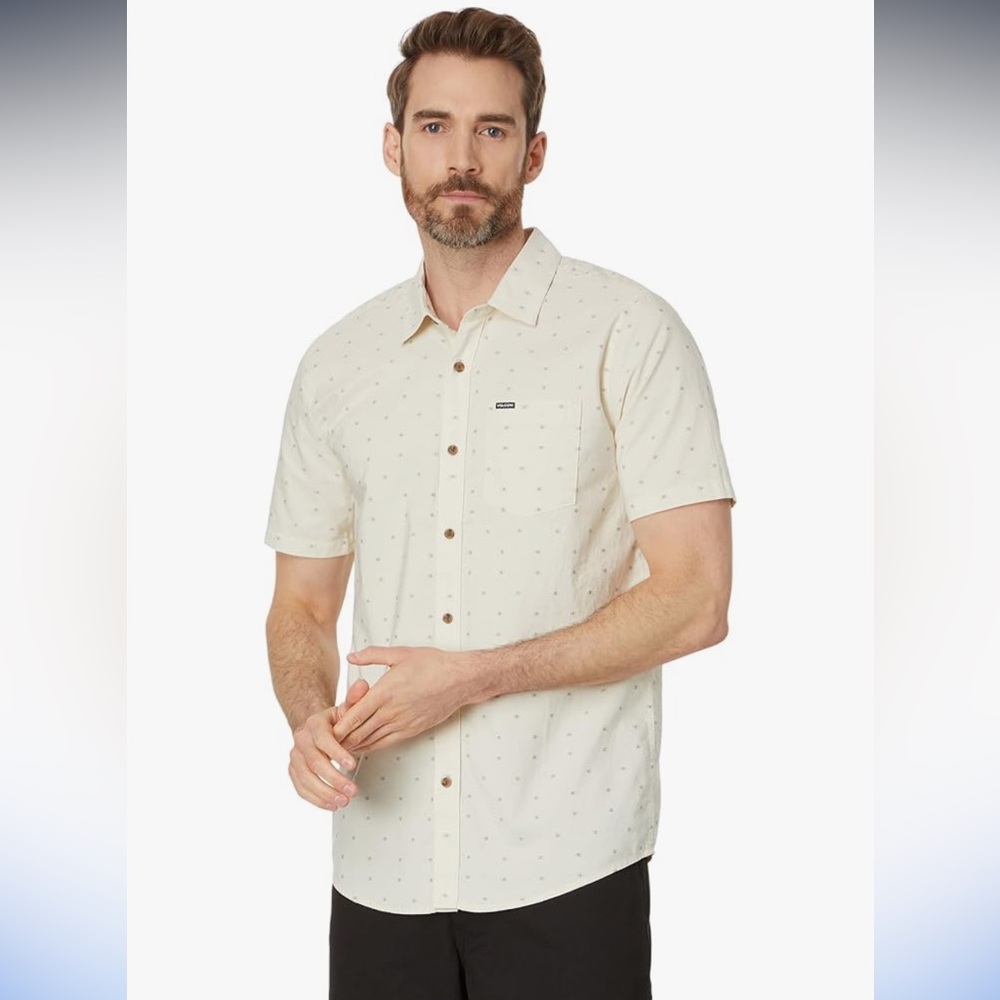 Volcom Men's Telastone Short Sleeve Button Down Shirt L